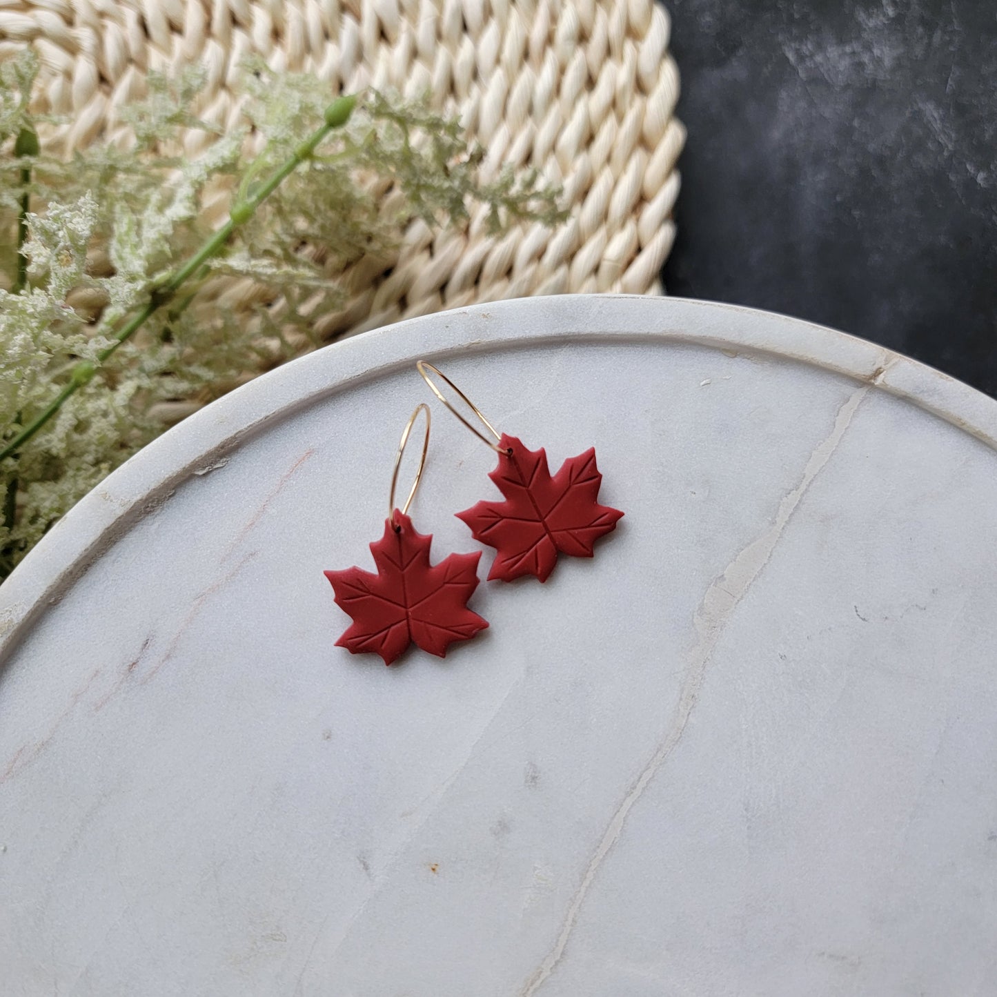 Autumn Leaf Hoops