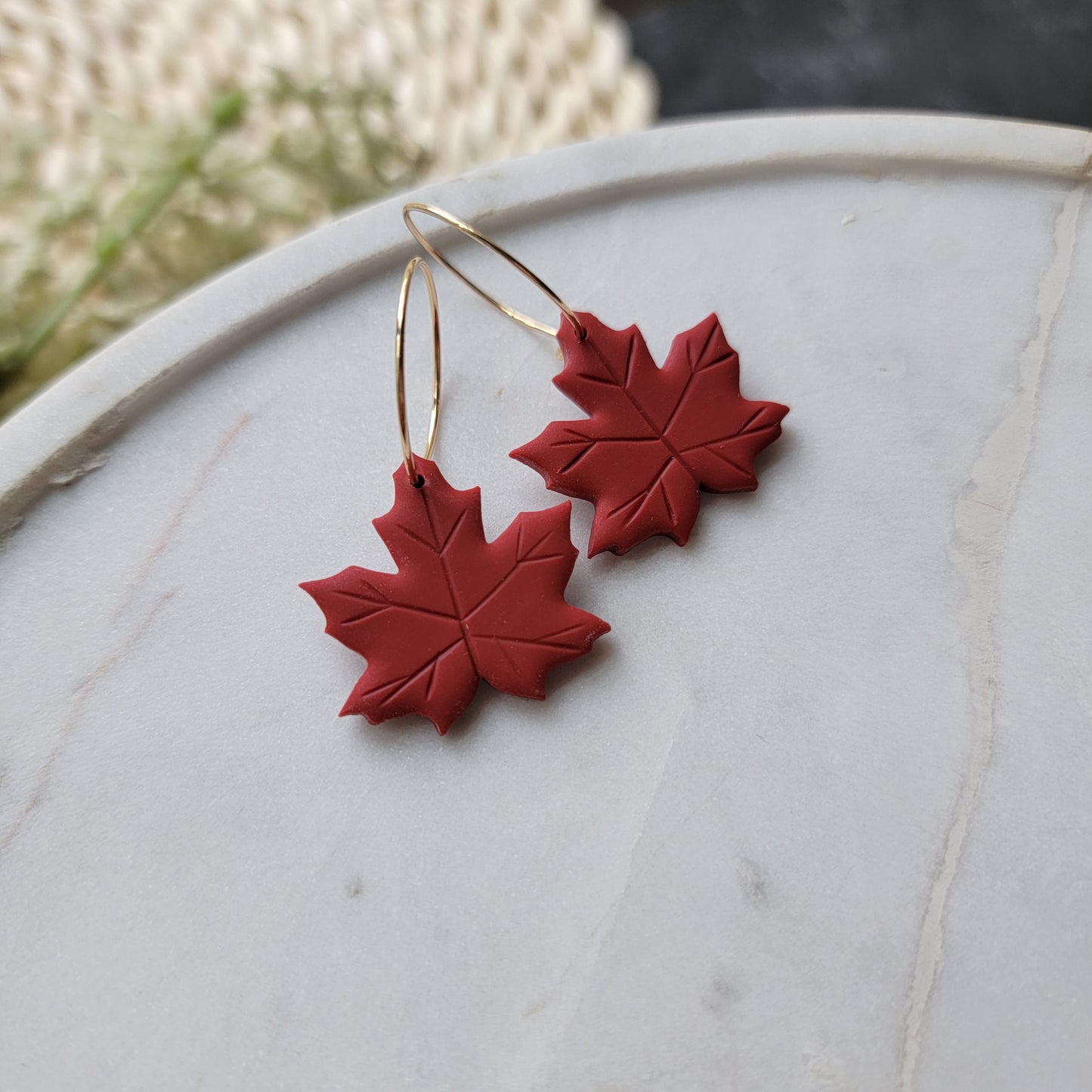 Autumn Leaf Hoops