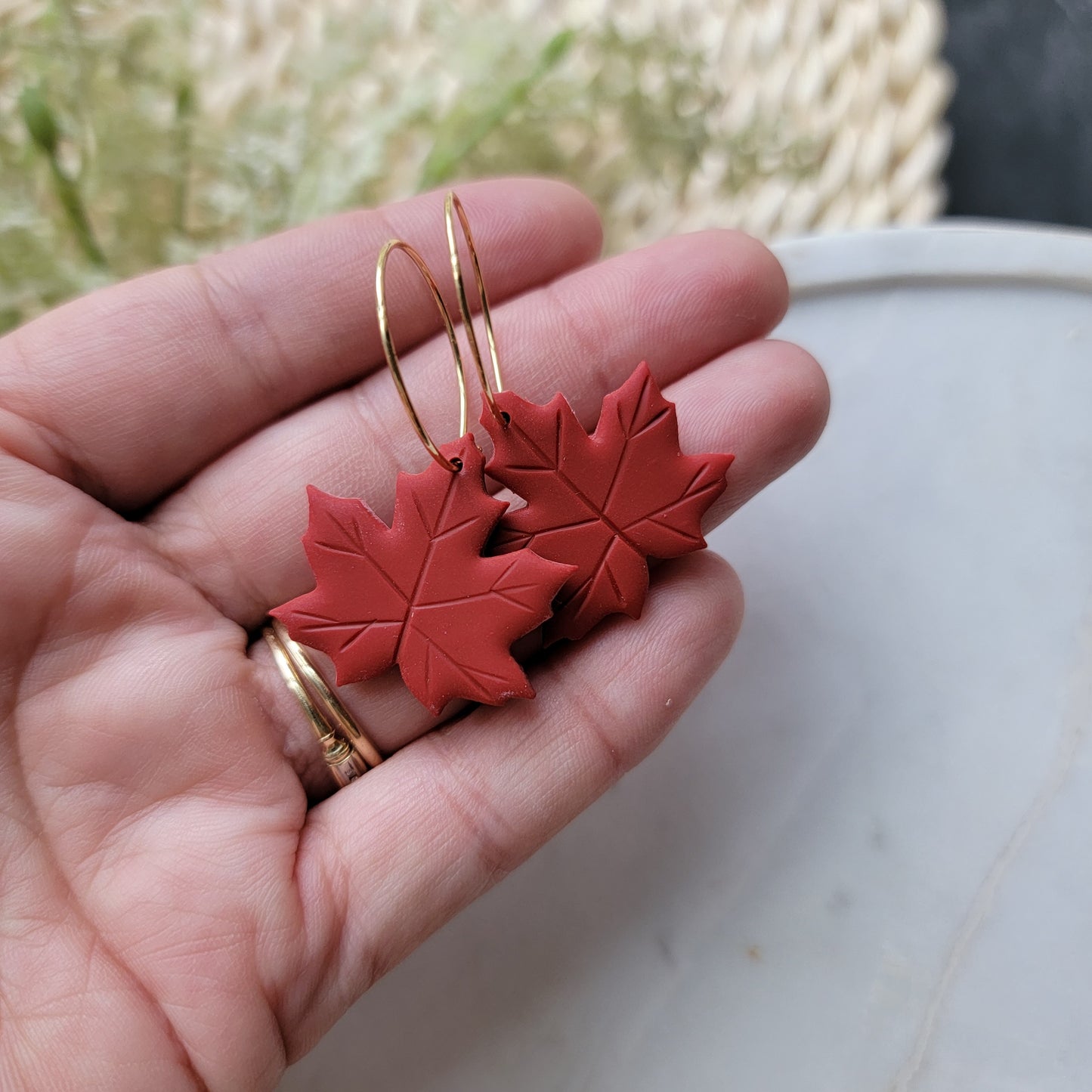 Autumn Leaf Hoops