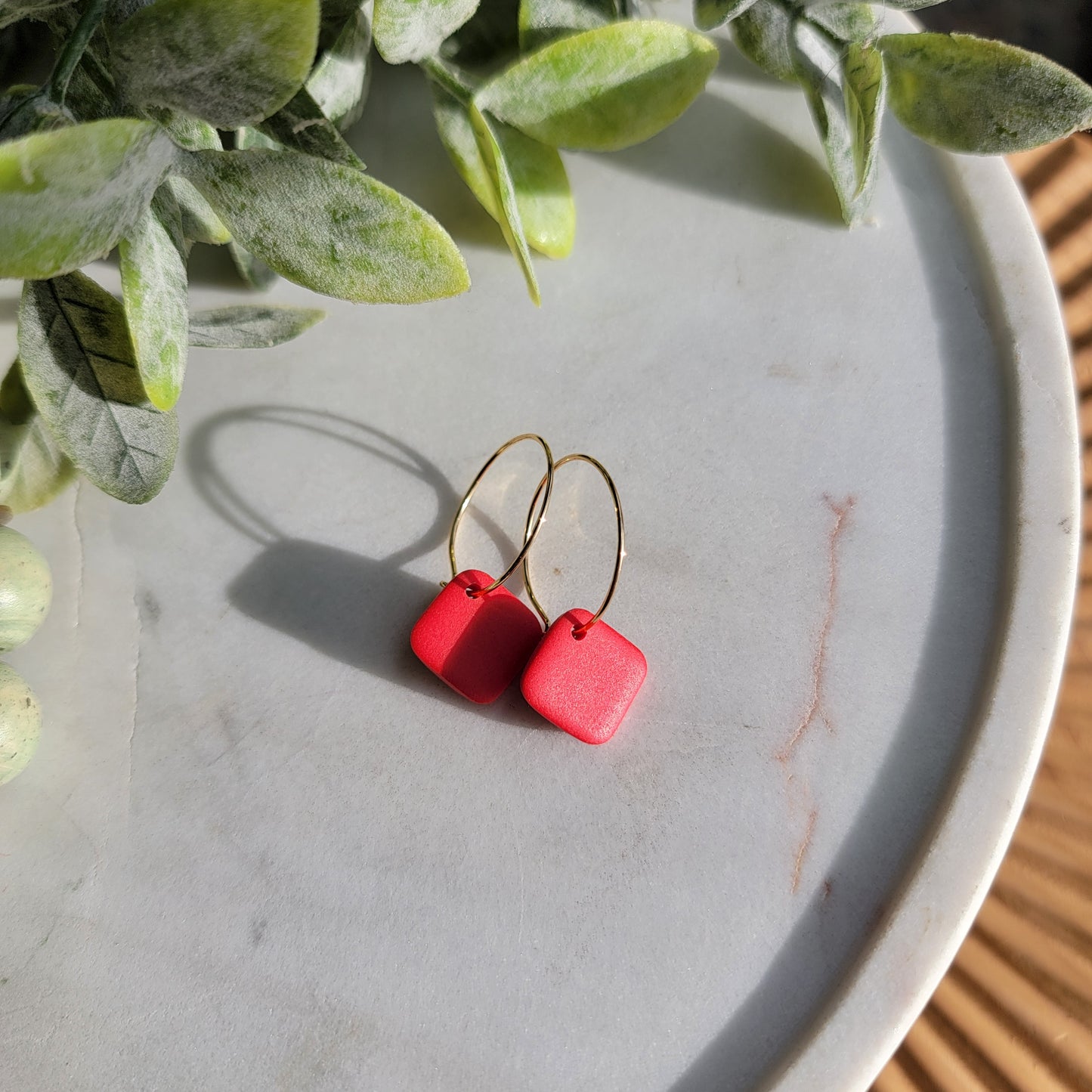 Cora Hoops in Bold Red