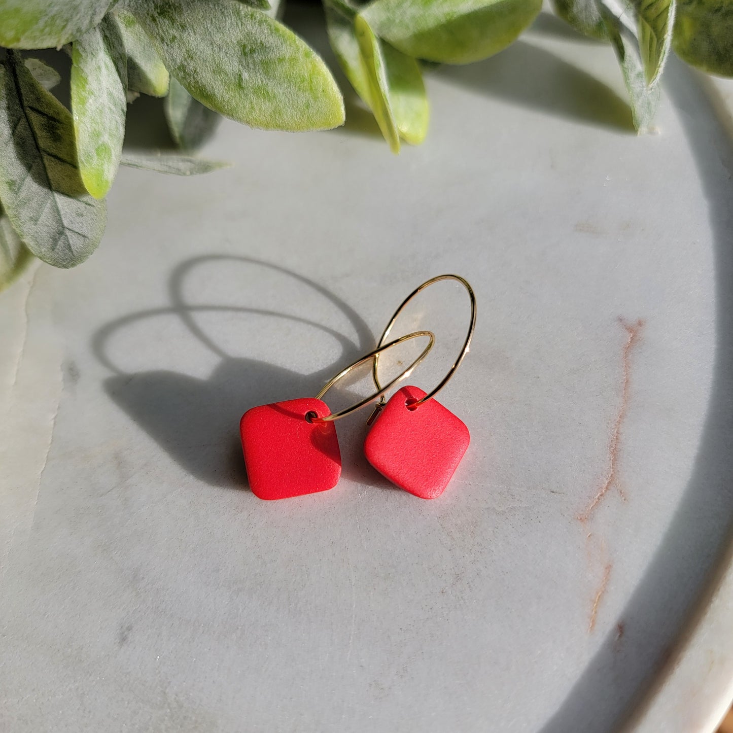 Cora Hoops in Bold Red