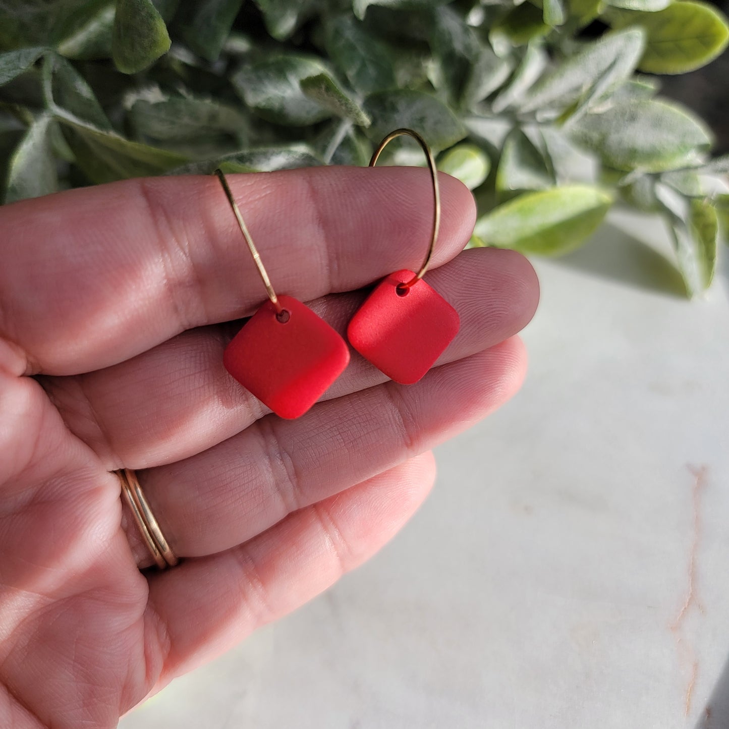 Cora Hoops in Bold Red