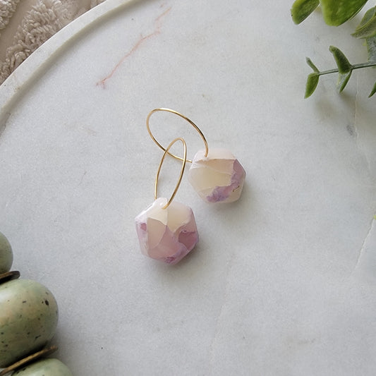 Hexa Hoops in Lilac Quartz