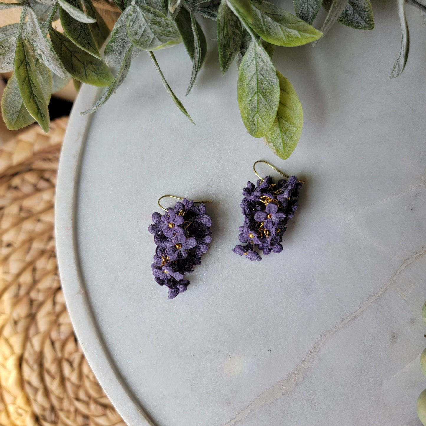 Lilac Bunch Earrings in Dark