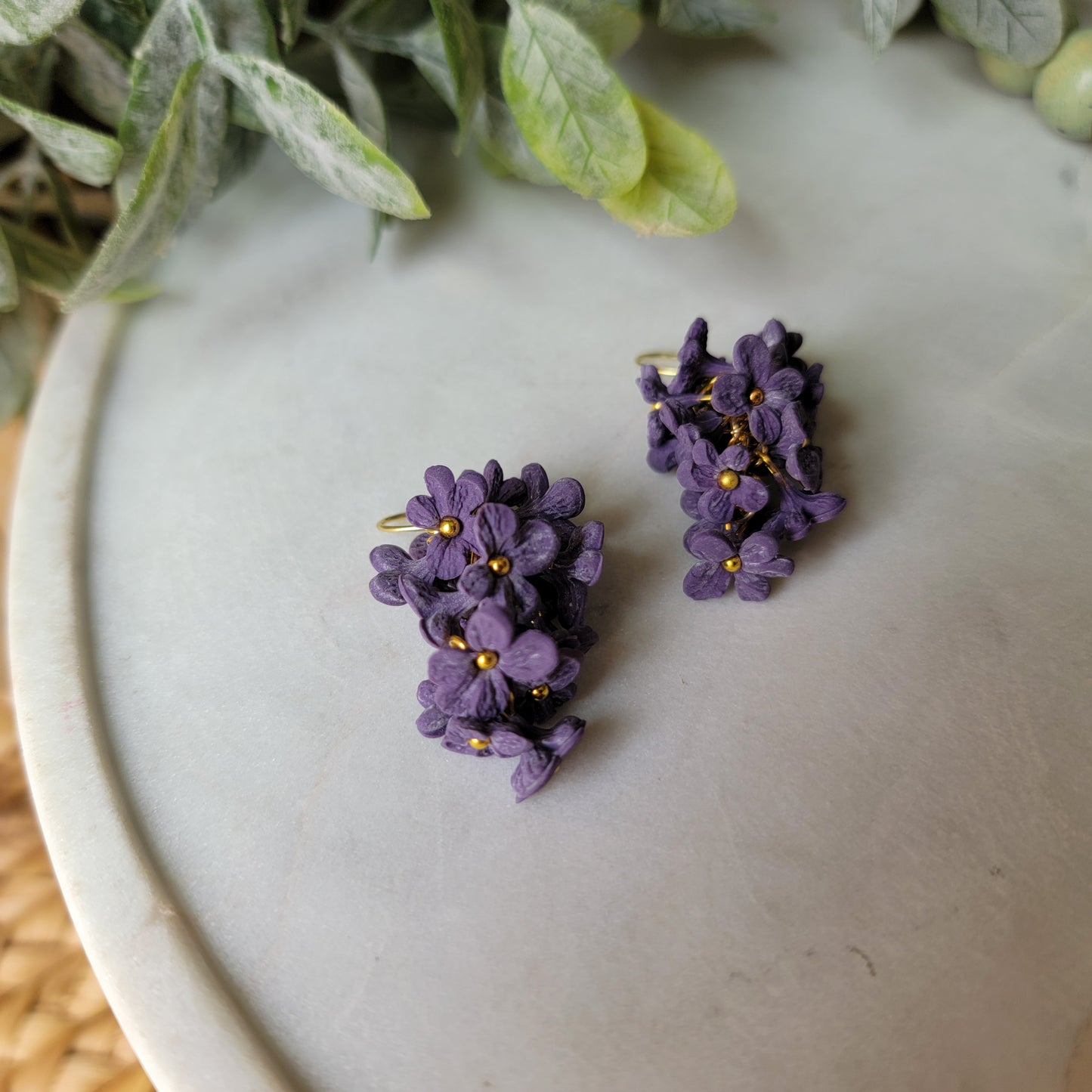 Lilac Bunch Earrings in Dark