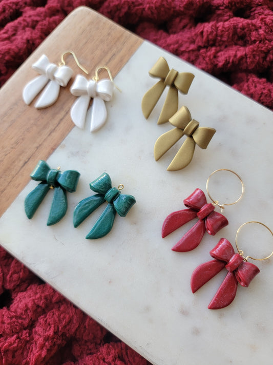 Big Holiday Bow Earrings