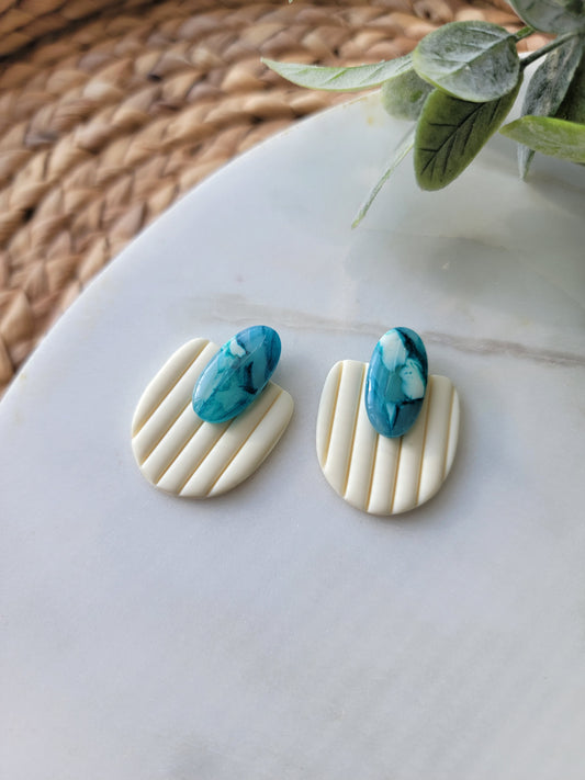 Teal Stone Statement Studs