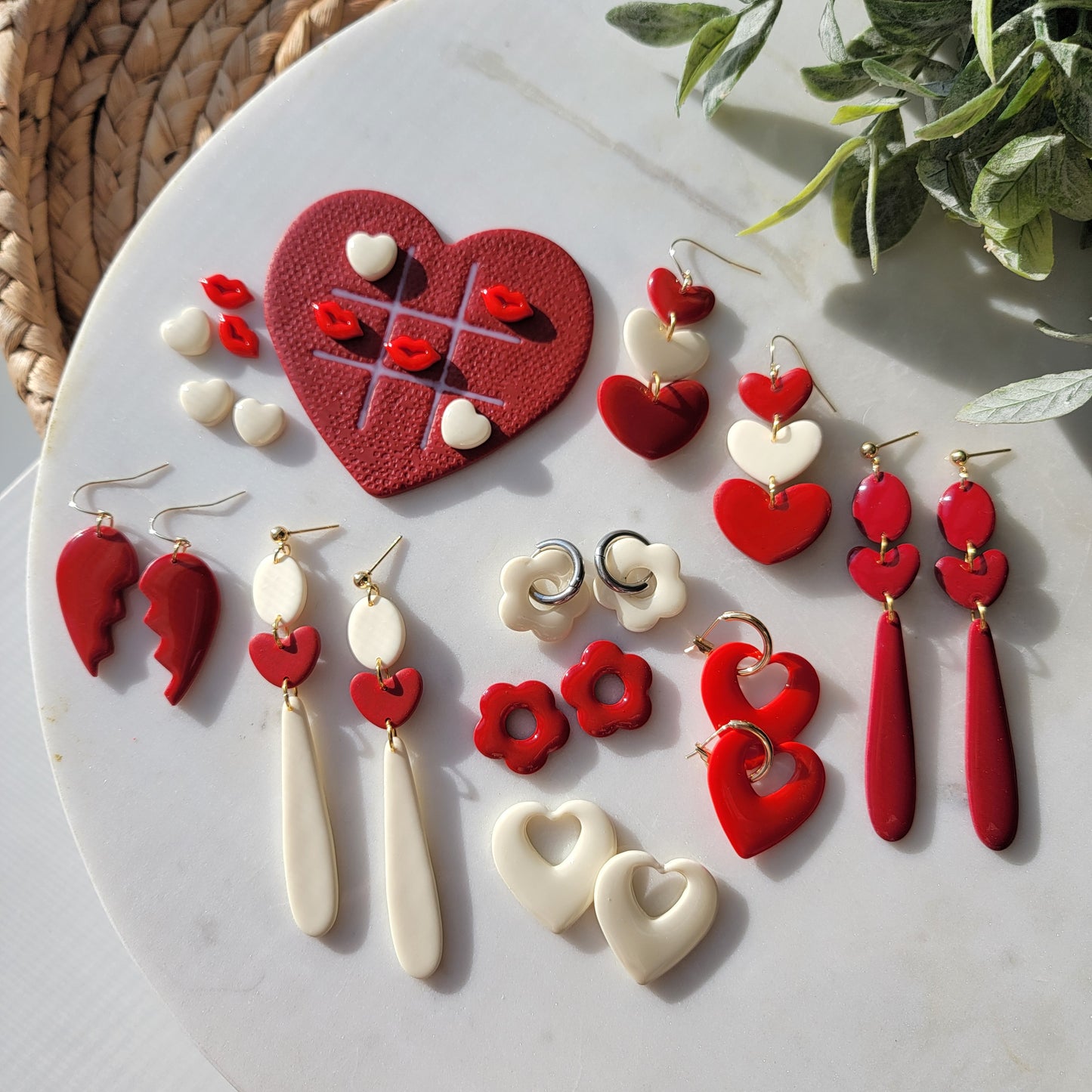 Red and White Heart Stacks