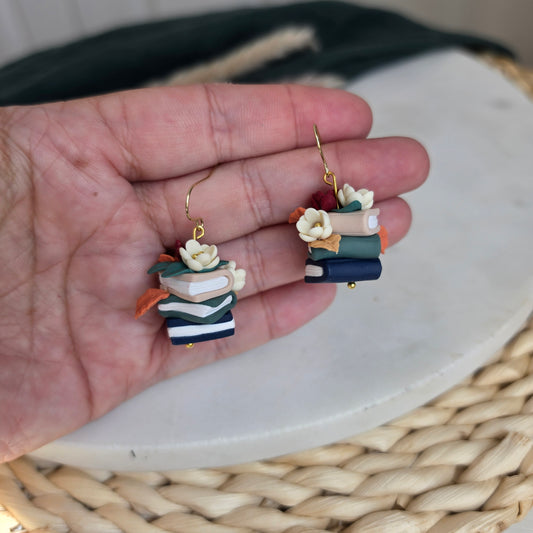 Fall Book Stack Earrings