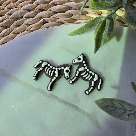 Skeleton Horse Earrings