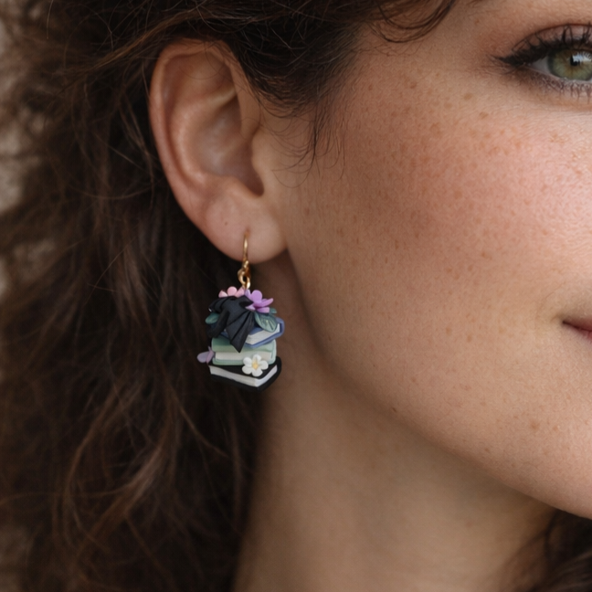 Book Dragon Earrings