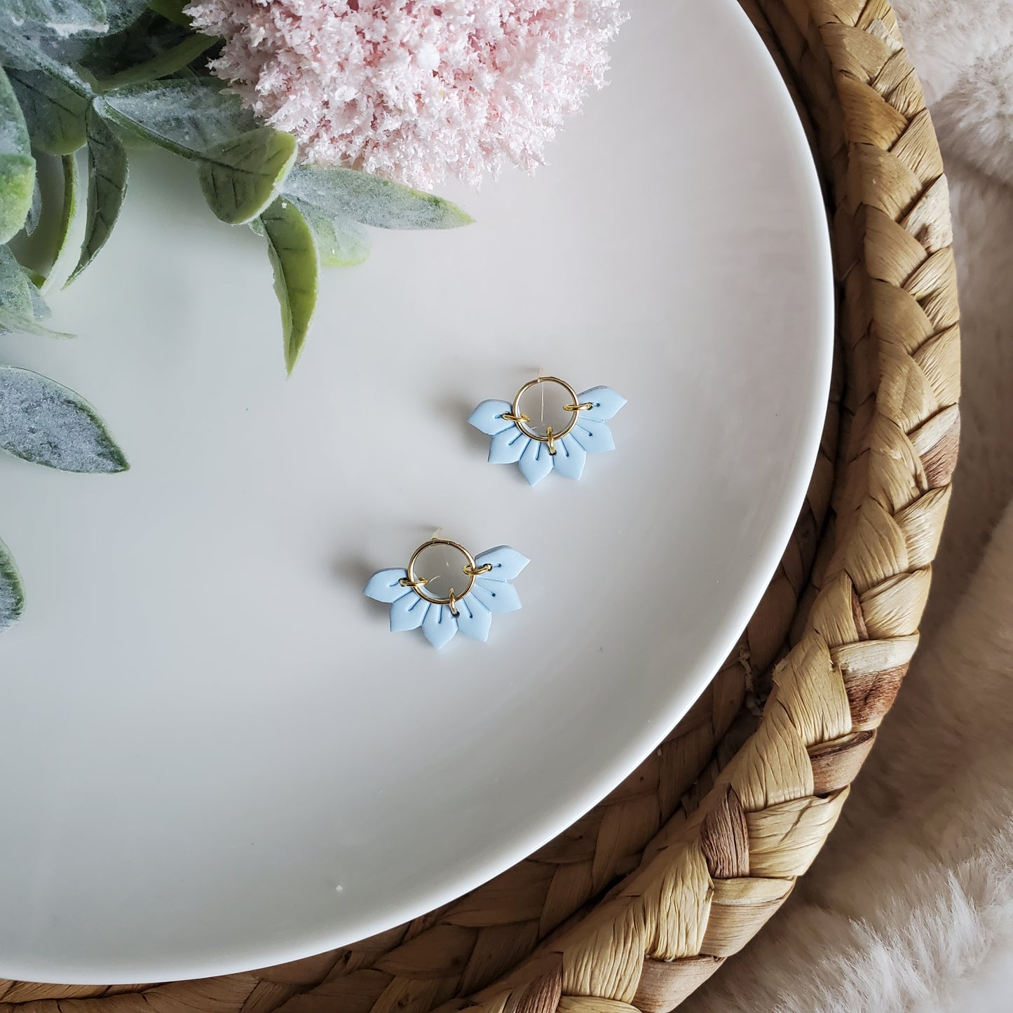 Flower Studs in Blue