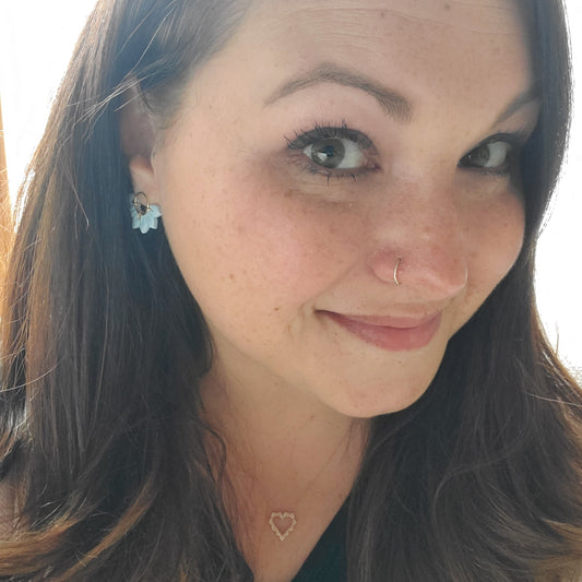 Flower Studs in Light Blue