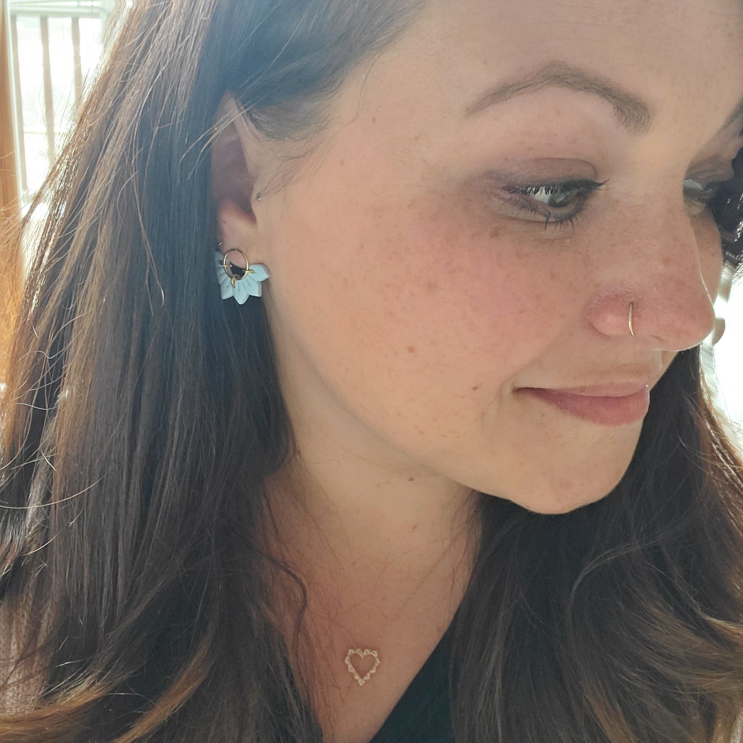 Flower Studs in Blue