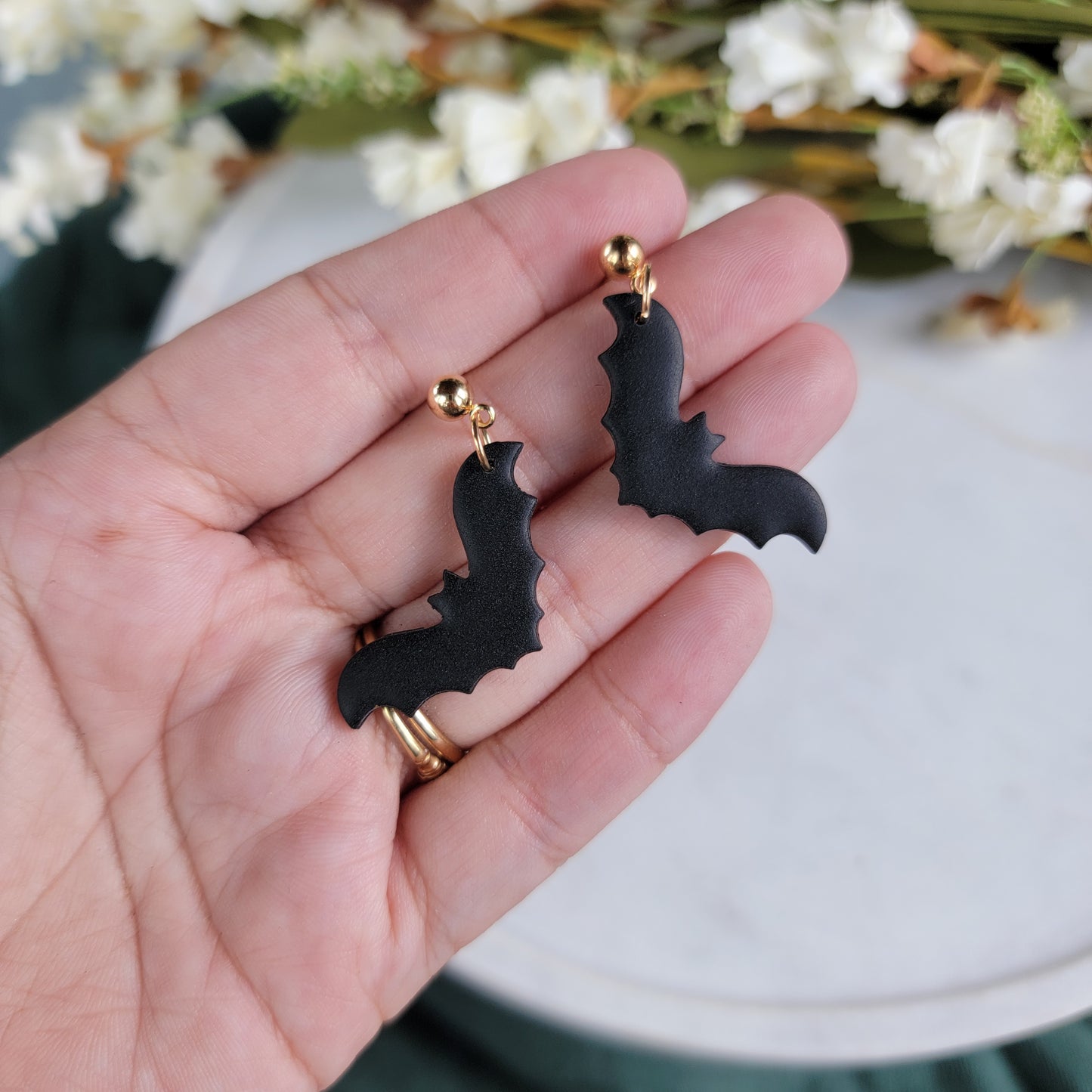 Black Bat Earrings