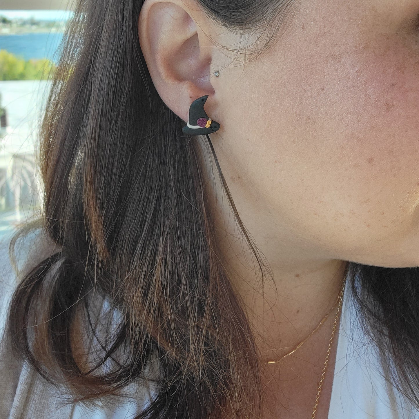 Bad Witch Hat Studs