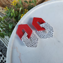 Load image into Gallery viewer, Link Earrings in Bold Red Polkadot

