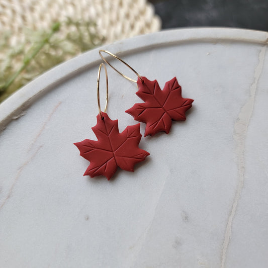 Autumn Leaf Hoops