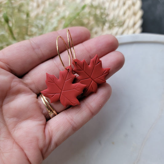 Autumn Leaf Hoops