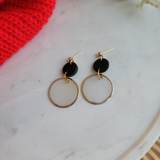 Black and Gold Shell Drops