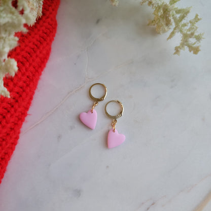 Mini Pink Heart Huggies