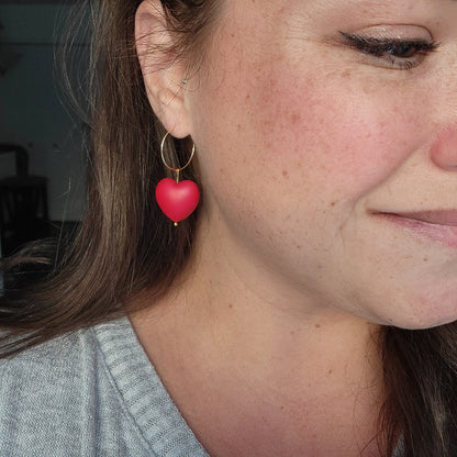 Double Sided Glitter Heart Earrings