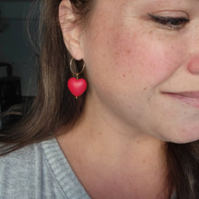 Load image into Gallery viewer, Double Sided Glitter Heart Earrings
