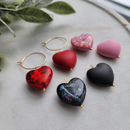 Double Sided Glitter Heart Earrings