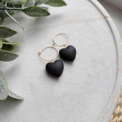 Double Sided Glitter Heart Earrings