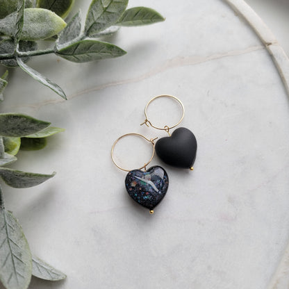 Double Sided Glitter Heart Earrings
