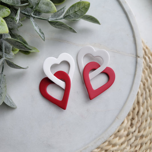 Red and White Heart Links