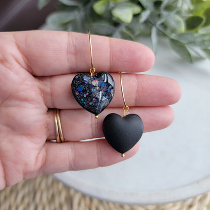 Double Sided Glitter Heart Earrings