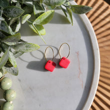 Load image into Gallery viewer, Cora Hoops in Bold Red
