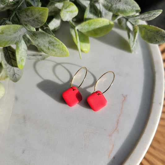 Cora Hoops in Bold Red