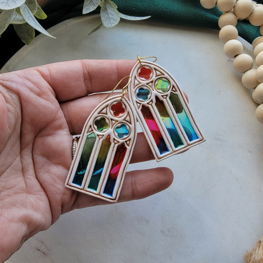 Large Stained Glass Earring