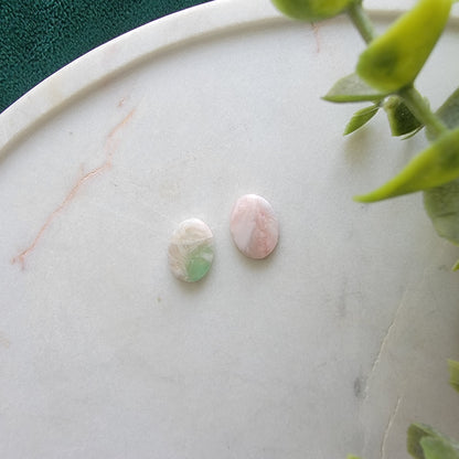 Oval Studs in Mossy Stone