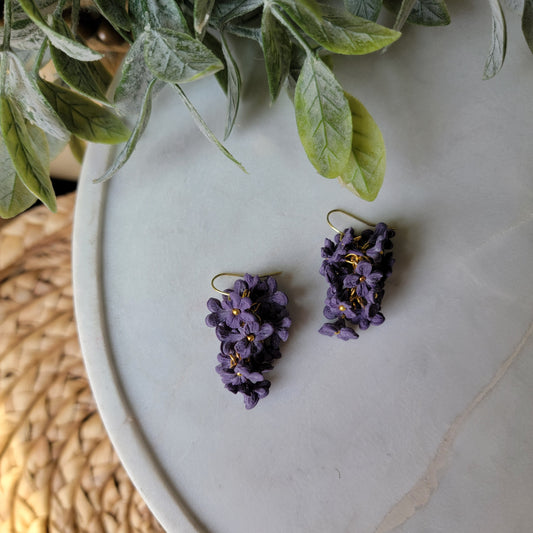 Lilac Bunch Earrings in Dark