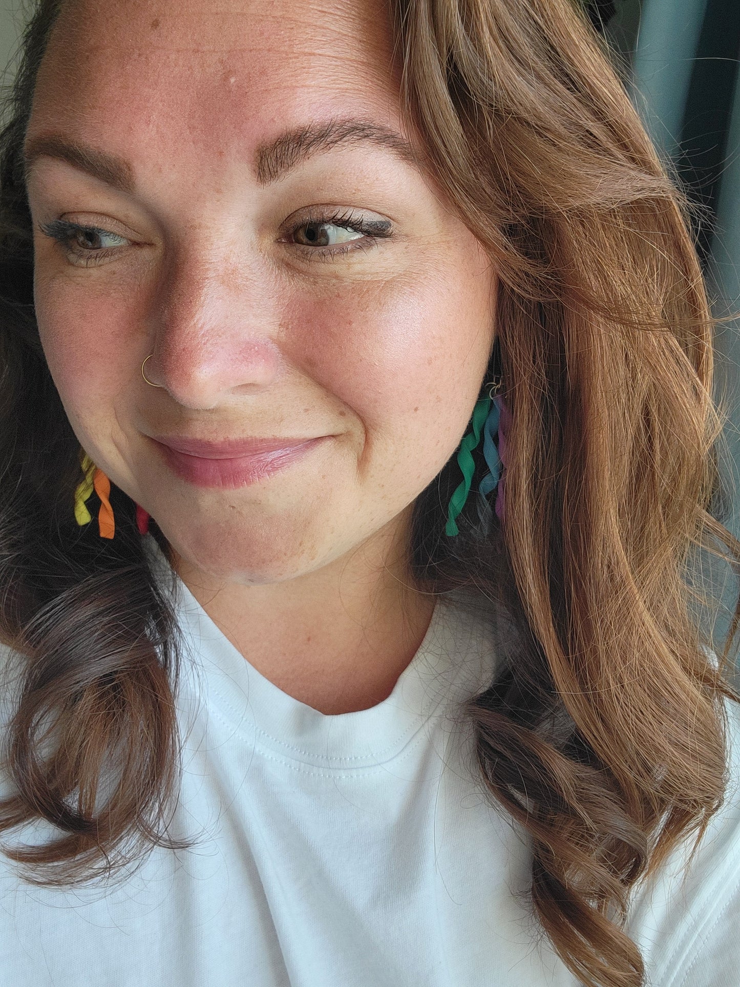 Rainbow Ribbon Earrings