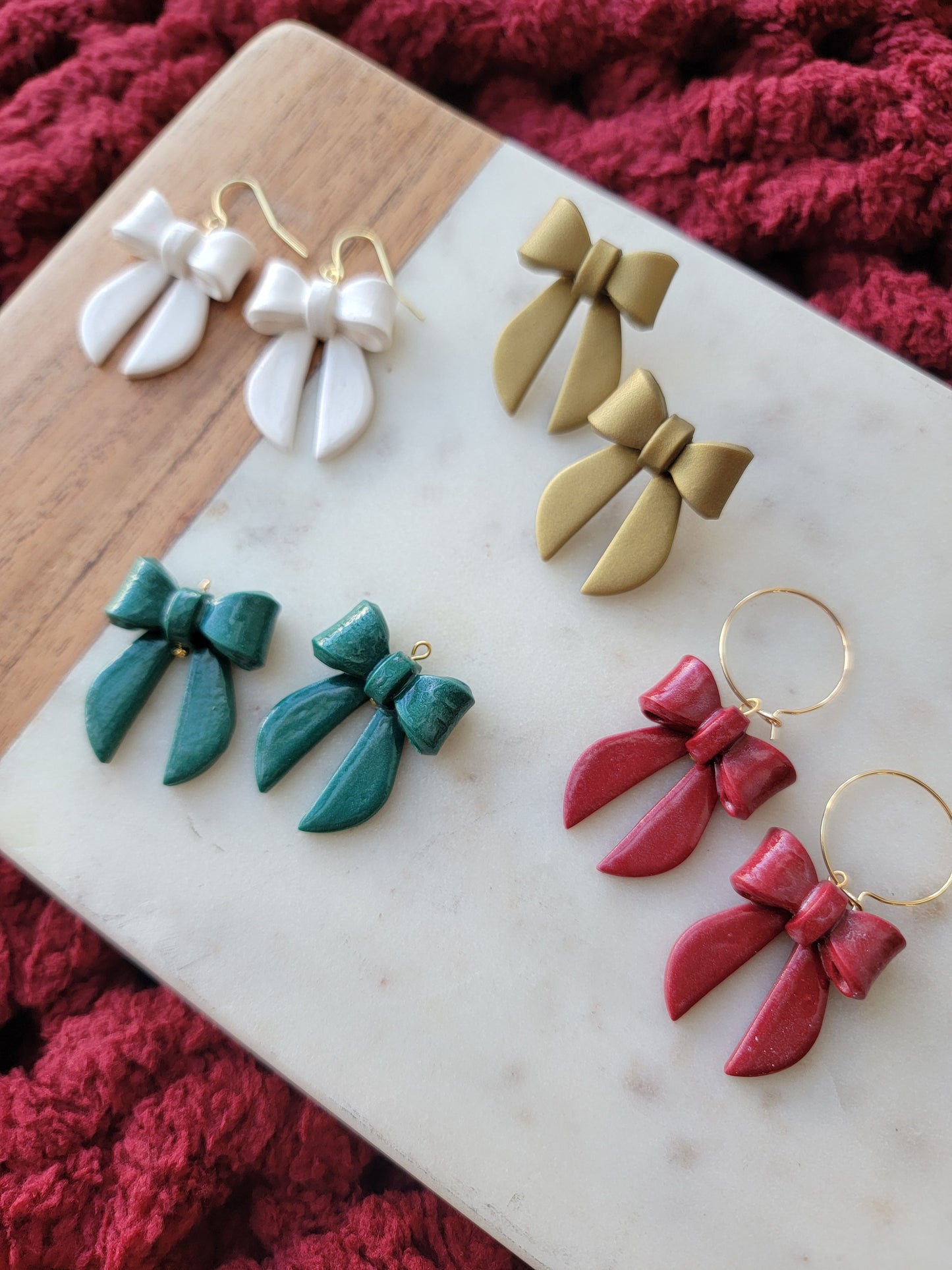 Big Holiday Bow Earrings