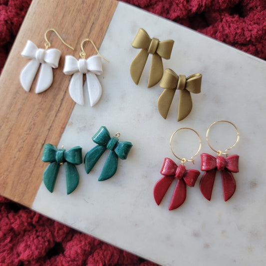 Big Holiday Bow Earrings