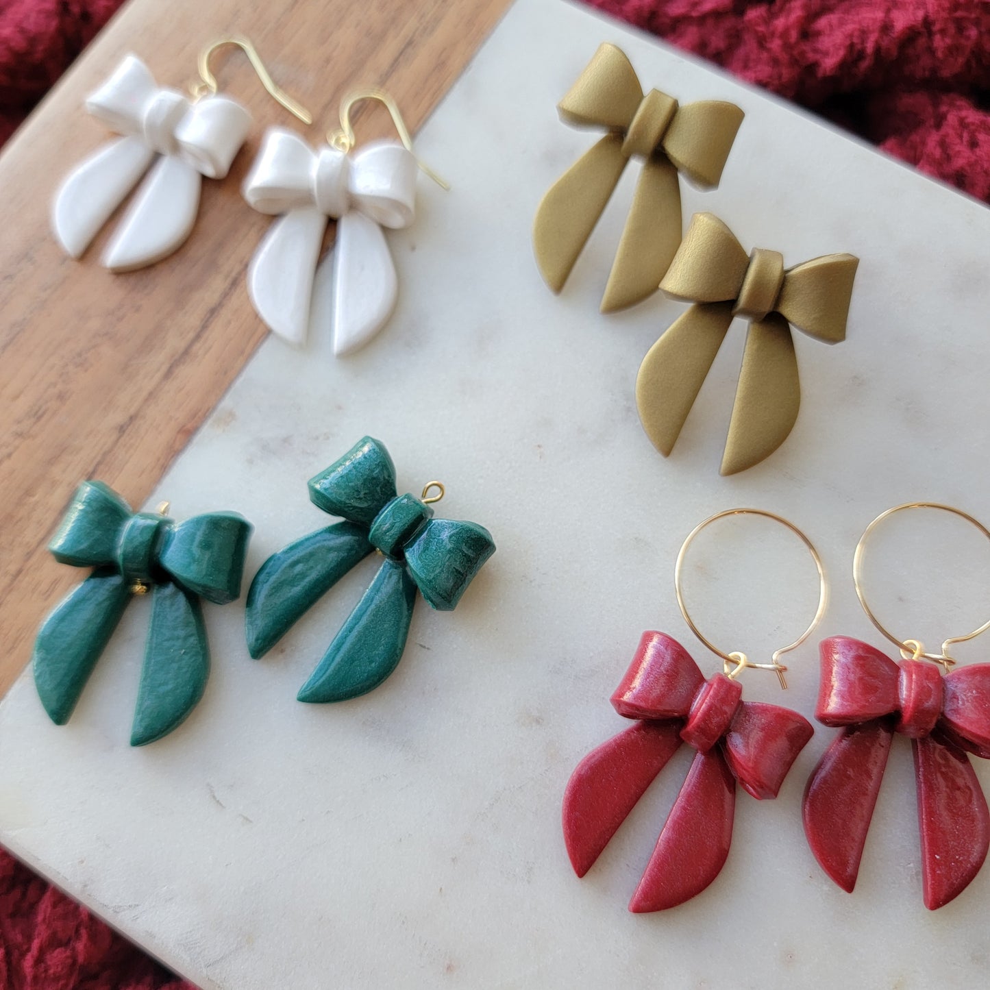 Big Holiday Bow Earrings