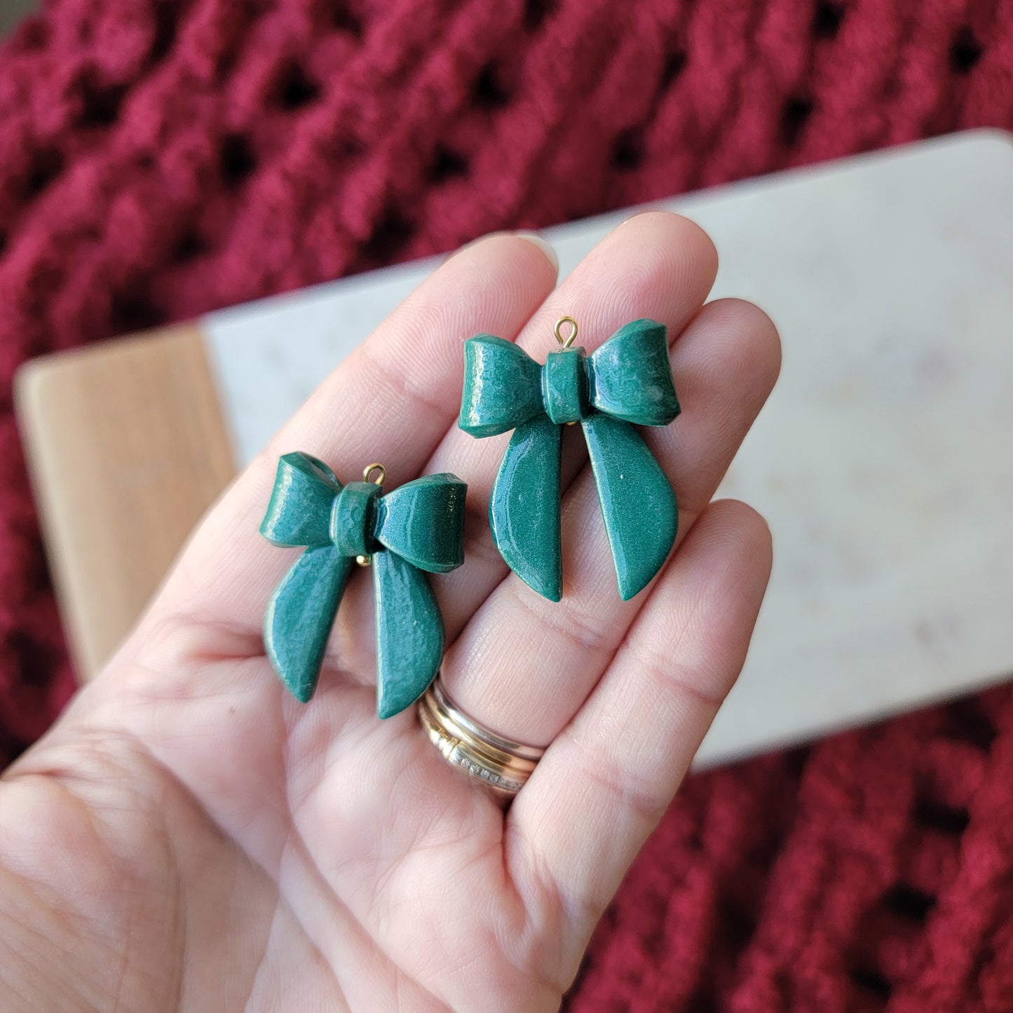 Big Holiday Bow Earrings