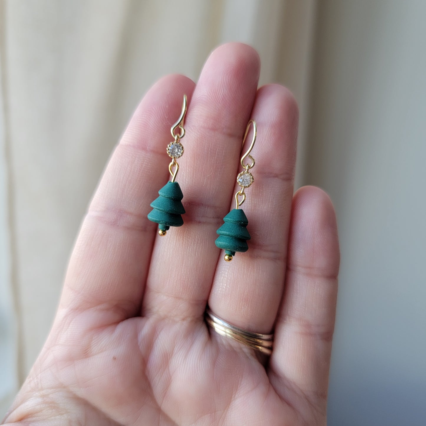 Christmas Tree Bead Earrings