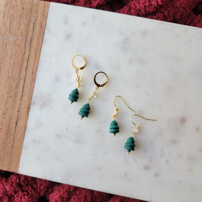 Christmas Tree Bead Earrings