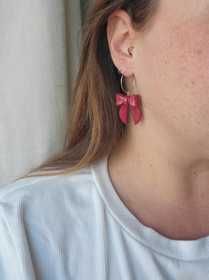 Big Holiday Bow Earrings