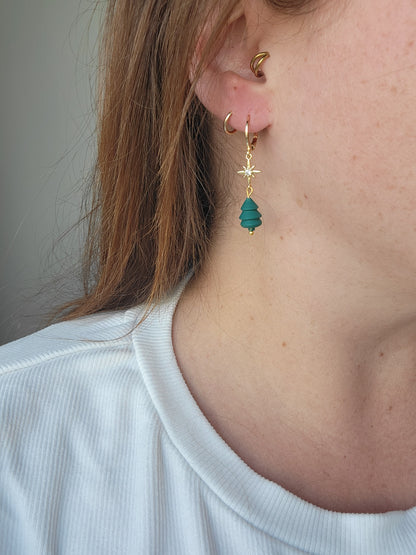 Christmas Tree Bead Earrings