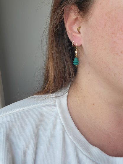 Christmas Tree Bead Earrings