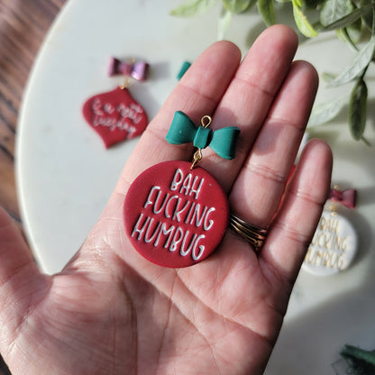 NSFW Holiday Ornaments and Earrings