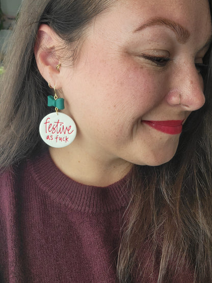 NSFW Holiday Ornaments and Earrings