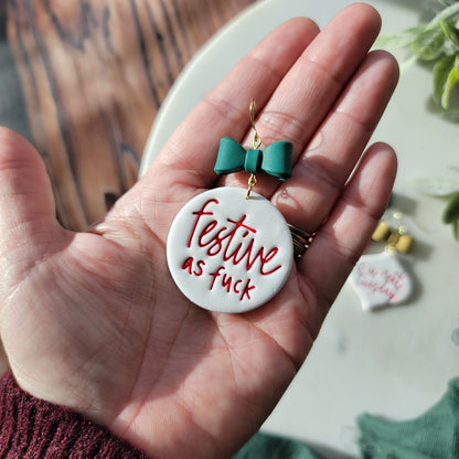 NSFW Holiday Ornaments and Earrings